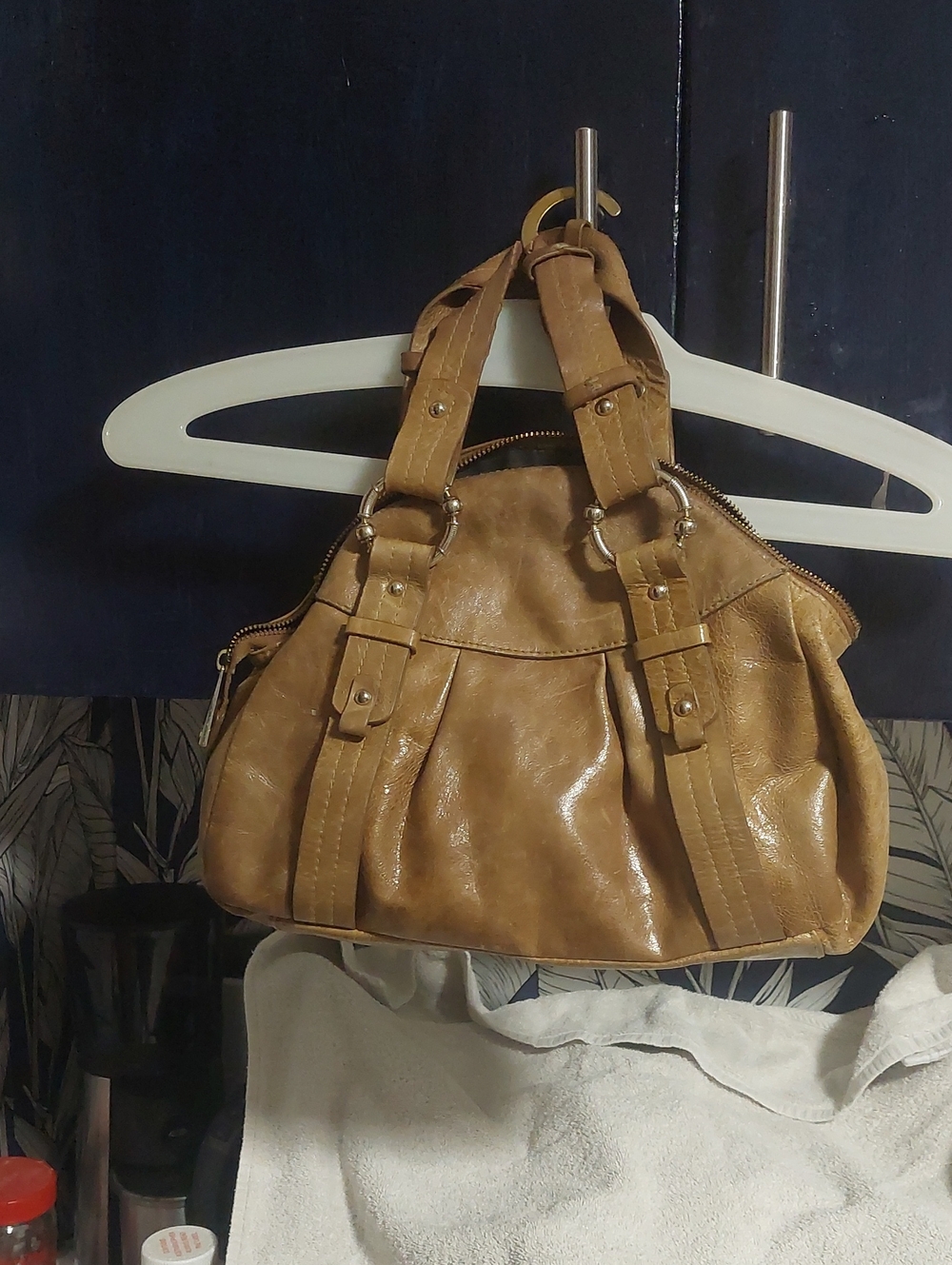 Kate Landry Tan Double-Handle Tote with Ring Hardware